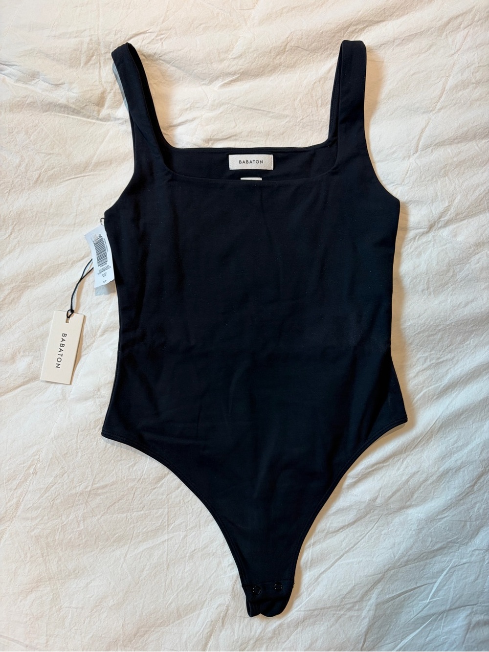 Babaton Black Square-Neck Bodysuit